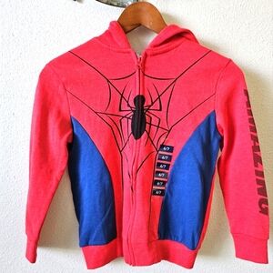 NWT Marvel Boy's Cool Spirerman Hoodie Size 6/7.